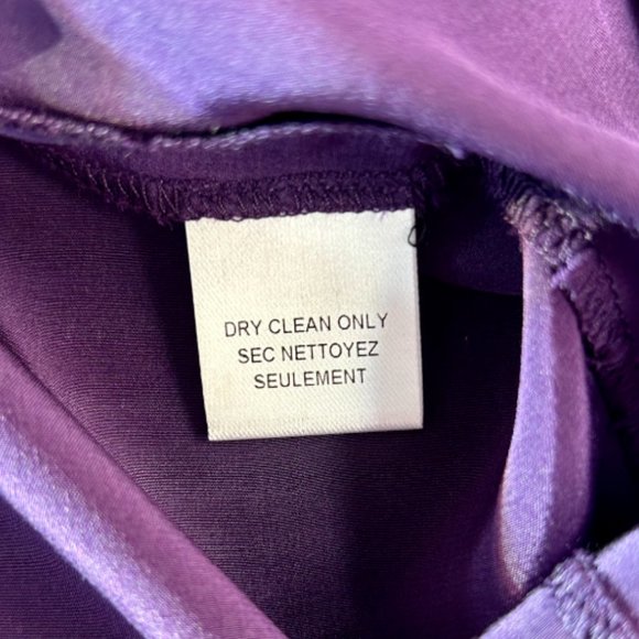 NWT Vera Wang Purple Silk Blouse w/Black Wrap Around Belt Size 8 - Picture 12 of 15